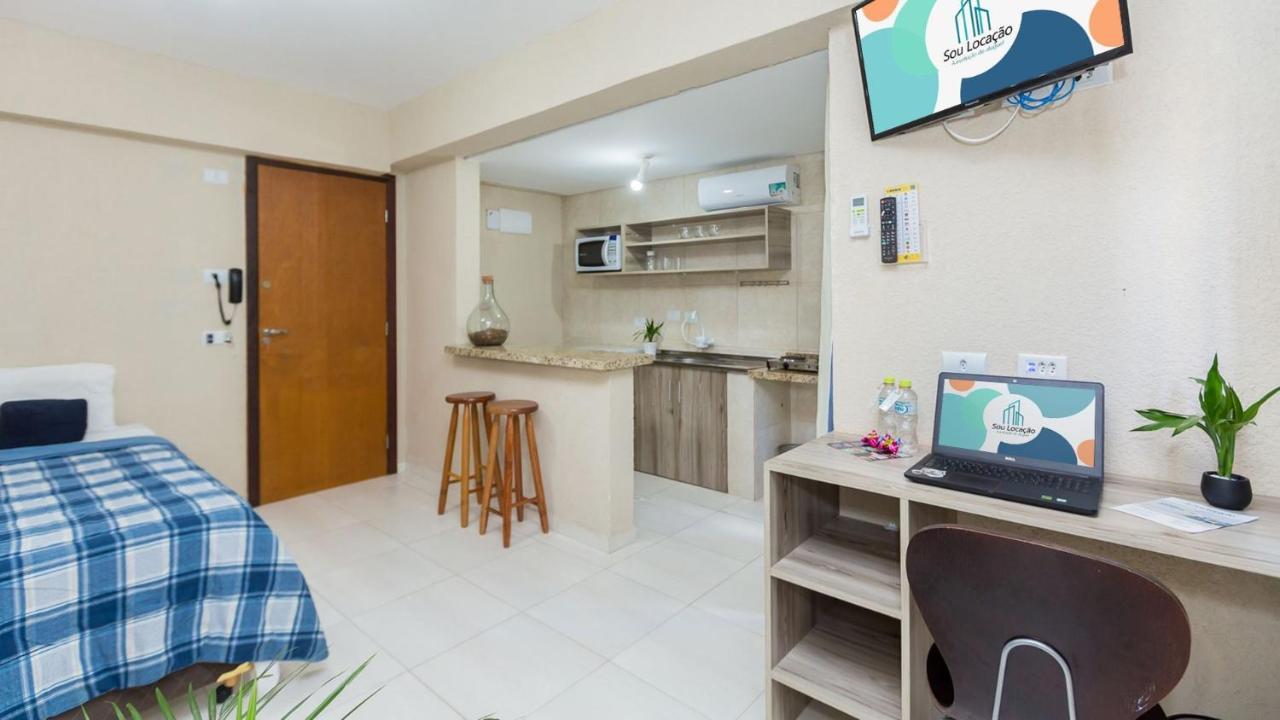 Estudios Confortaveis Com Precos Acessiveis Totalmente Mobiliados Curitiba Bagian luar foto